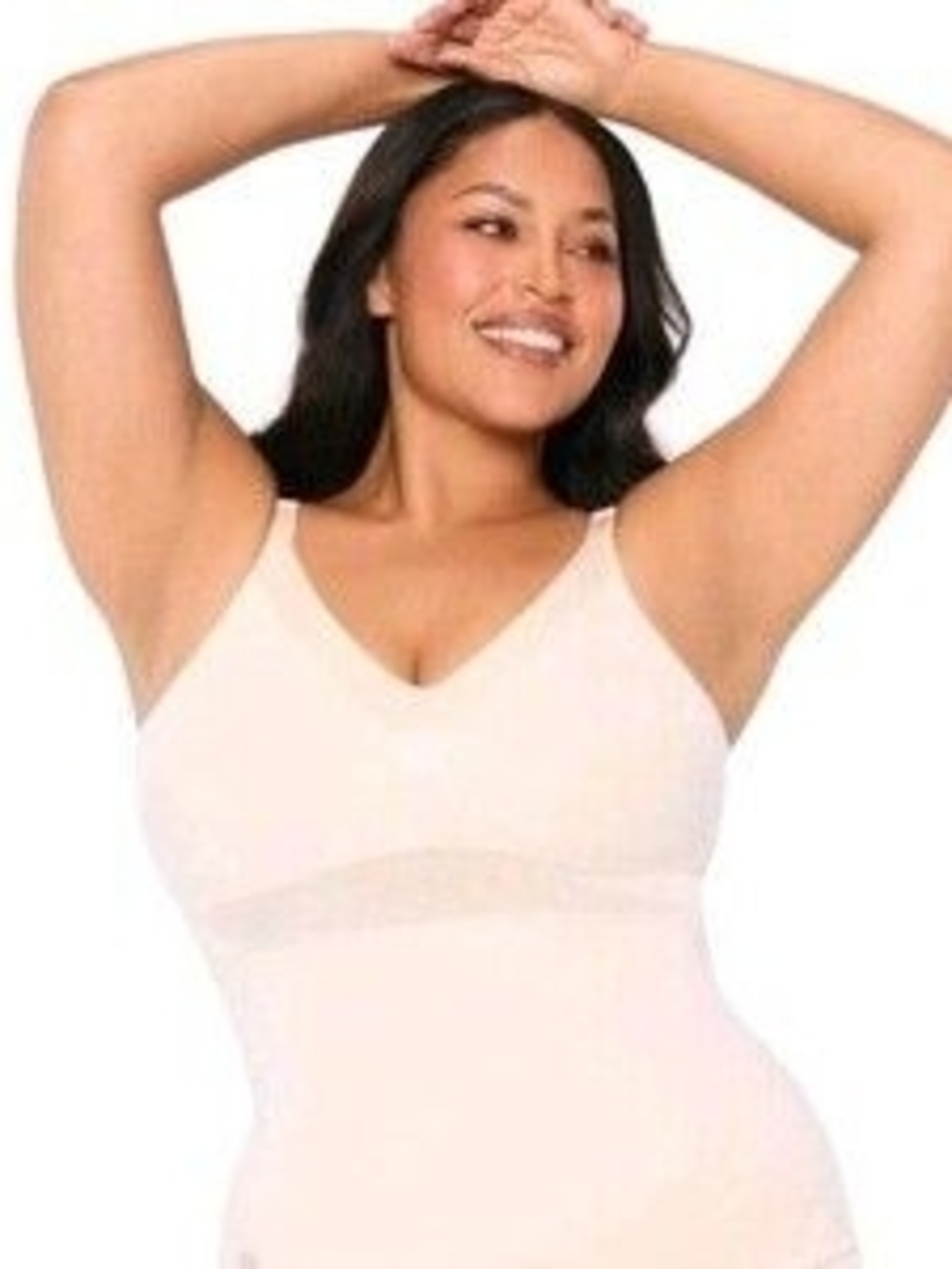 Ruby Ribbon Nude V-Neck Lace Shaping Tank/Camisole